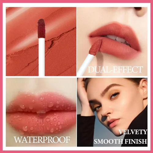 Miniatura 5 de Regalo de Navidad para mujer, juego de 7 cajas de regalo que incluye lápiz labial mate de terciopelo rojo y collar, fácil de combinar con diferentes