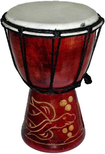 Miniatura 23 de Djembe Drum Carved Bongo música de inspiración africana también una idea única para regalar. Carver Abstract Elephant Giraffe Turtle.