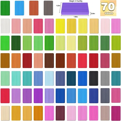 Miniatura 2 de Ixiaoyoo Arcilla polimérica de 70 colores, arcilla para modelar al horno para niños, kit de iniciación de bricolaje, no tóxico, antiadherente
