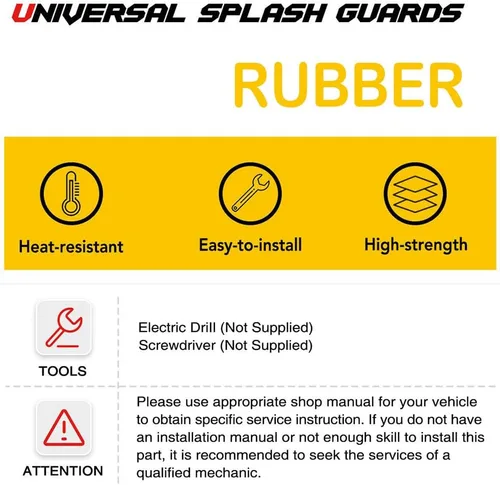 Miniatura 8 de AUTOXBERT - Juego de 4 aletas universales de goma para automóvil, guardabarros sucios y flexibles, para camioneta, SUV, camioneta, 8.3 x 14.2 in