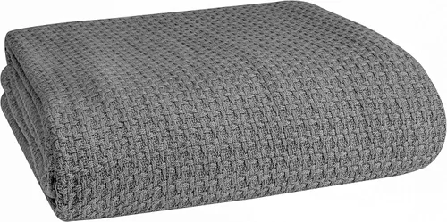 Miniatura 20 de Belizzi Home - Manta para cama 100% algodón, transpirable, tamaño individual, cobija térmica de algodón, perfecta para cubrir cualquier cama en Rosa
