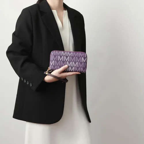 Miniatura 38 de MKF Collection Mia K - Cartera de pulsera para mujer, pequeña cartera de cuero vegano para tarjetas de crédito con cremallera y bolsillo