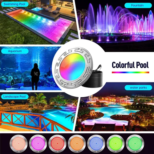 Miniatura 7 de Luces de piscina LED WiFi Spa de 60 pies y 6 pulgadas para piscina enterrada con triple control (control remoto/aplicación/controlador), luz