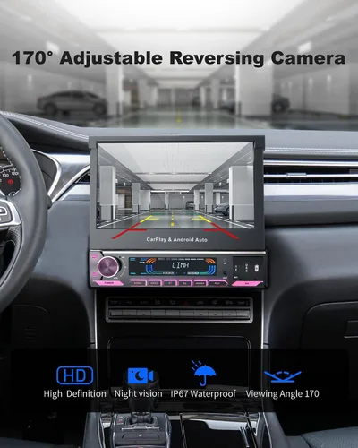 Miniatura 6 de Pantalla táctil inalámbrica portátil Apple Carplay para 7 "HD portátil Android Auto pantalla estéreo de coche, receptores de audio para automóvil