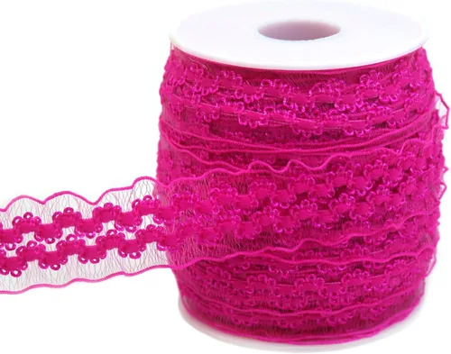 Miniatura 23 de Cinta de encaje elástica negra con volantes de 20 yardas para coser de 1 pulgada de organza de doble onda, ajuste de encaje, ropa y ropa