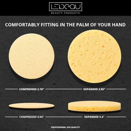 Miniatura 6 de LeBeau Esponjas faciales comprimidas, esponjas faciales para limpieza, esponja facial de celulosa 100% natural, esponja facial profesional