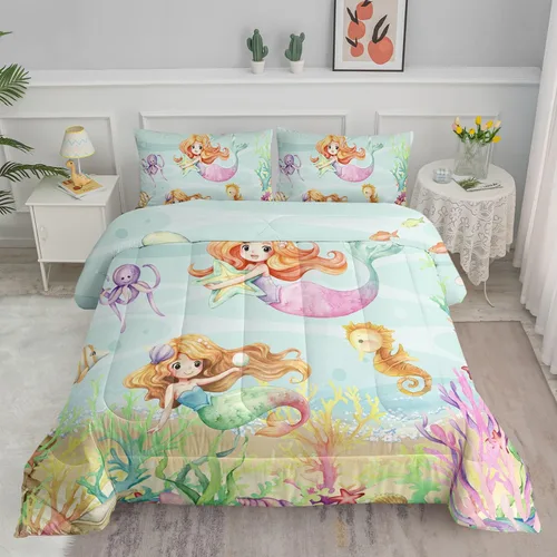 Miniatura 27 de Juego de ropa de cama Kawaii de fresa para niñas, juego de ropa de cama con patrón de cuadrícula rosa con 1 edredón y 2 fundas de almohada