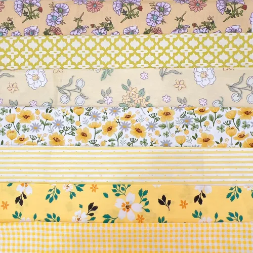 Miniatura 19 de 7 piezas de tela de algodón, suministros para bricolaje, retazos de tela, paquetes de cuartos de tela, retazos para acolchado y cojines