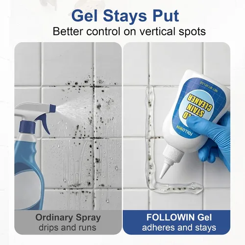 Miniatura 6 de Gel limpiador de moho y hongos FOLLOWIN para el baño 18oz, limpiador de manchas para azulejos de ducha, sellador de lechada, fregaderos