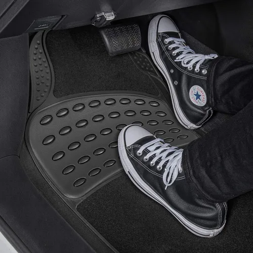 Miniatura 3 de BDK HybridMat - Alfombrillas de goma y alfombra para automóvil, juego de tapetes para asientos delanteros y traseros de forro interior para coche