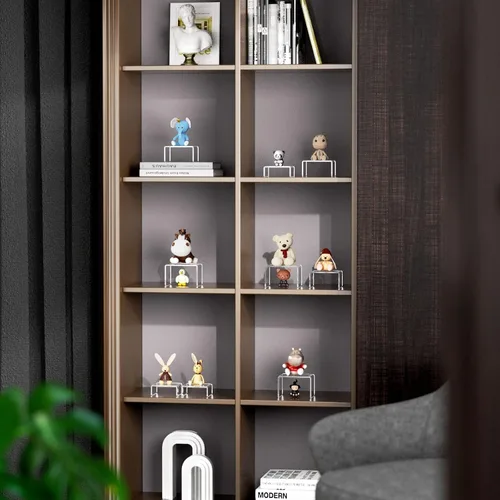 Miniatura 7 de NIUBEE Soportes Elevadores de Exhibición de Acrílico 2 Juegos, Estante Elevador Transparente de 3 Escalones Vitrina para Figuras Amiibo Funko POP