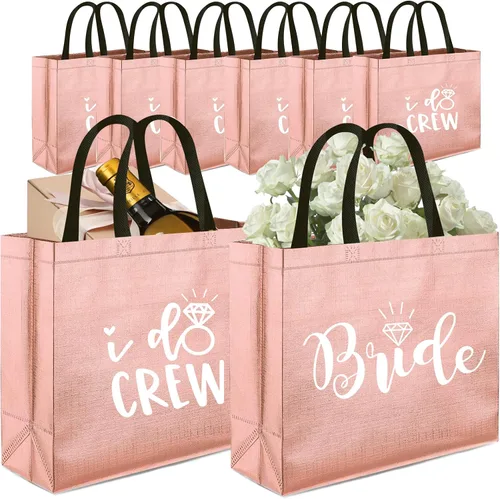 Miniatura 7 de CUTERUI GIFTED 1 bolsa de regalo no tejida de oro rosa para regalos de dama de honor, regalos de despedida de soltera