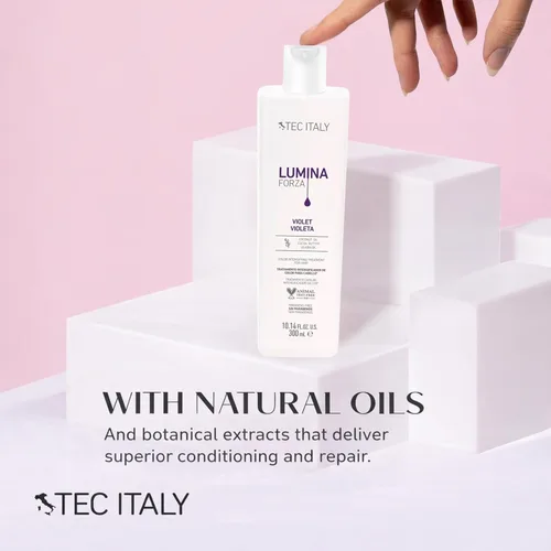 Miniatura 5 de Tec Italy Lumina Forza - Tratamiento sin enjuague tonificante violeta para cabello rubio gris decolorado neutraliza tonos amarillos mejora