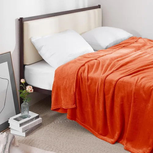 Miniatura 32 de RYB HOME Ropa de Cama Manta de Franela Tamaño Throw Todas las Estaciones Manta Ligera de Microfibra Suave que Ajusta Cubierta de Cama Colcha Crema