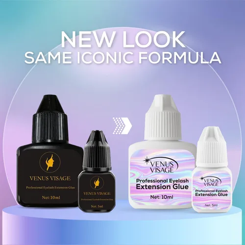 Miniatura 8 de Venus Visage Pegamento transparente para pestañas, pegamento profesional para extensiones de pestañas a largo plazo, sin látex adhesivo de secado