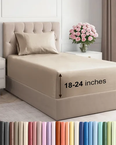 Miniatura 136 de Sábanas King divididas con bolsillos extra profundos, sábanas transpirables y refrescantes de 5 piezas, sábanas de lujo para hotel, suaves, sin 22