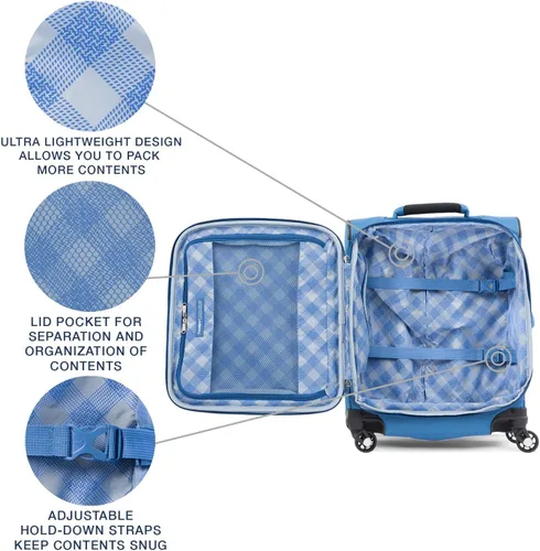 Miniatura 269 de Travelpro Maxlite 5 - Juego de 2 piezas de equipaje de mano de tela, expandibles con 4 ruedas giratorias, bolso blando para debajo del asiento, Negro