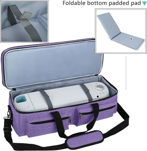 Miniatura 4 de LUXJA Bolsa de doble capa con bolsillo para alfombrilla de corte para Cricut Explore Air (Air2) y Maker, bolsa de transporte compatible con máquina