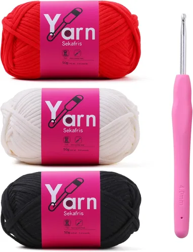 Miniatura 33 de Hilo de Crochet con Hilo de Algodón para Crochet – Hilos de Crochet Tejido para Principiantes con Puntadas Fáciles de Ver – Hilo para Crochet