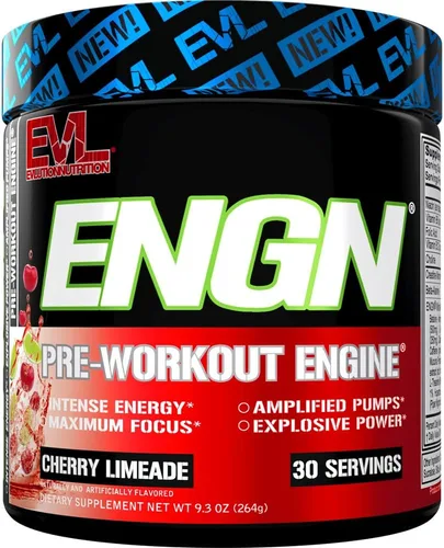 EVL Intense Pre Workout con Creatina - ENGN Bebida en polvo energizante preentreno para hombres para energía duradera, enfoque y recuperación - con