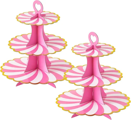 Miniatura 31 de Soleebee Soporte para Cupcakes de 3 Niveles, Torre de Cupcakes de Cartón, Torre de Soporte para Pasteles de Postre para Decoración de Cumpleaños