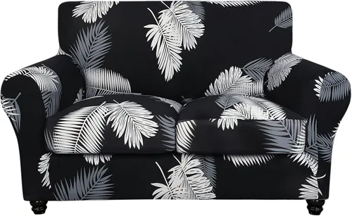 Miniatura 62 de SearchI Funda elástica para sofá con estampado, Fundas para sofá con diseño floral, 2 piezas de funda elástica para sillón con funda de cojín