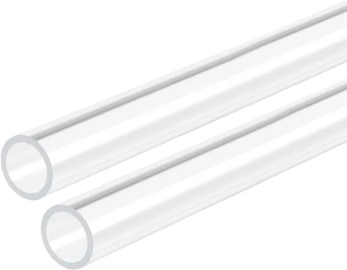 Miniatura 16 de DMiotech 2pcs 0.394 in x 0.551 in 12" tubo de acrílico transparente rígido tubo de plástico para acuario tubería de agua, sistema de refrigeración