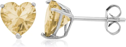 Miniatura 10 de Kooljewelry Pendientes de plata de ley y circonita cúbica con piedra natal