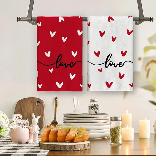 Miniatura 2 de Toallas de cocina con acuarela para el día de San Valentín, paños de cocina, decoración del día de San Valentín para fiesta en casa, grande