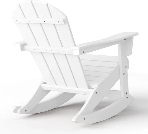 Miniatura 189 de WestinTrends Silla mecedora Malibu de poliéster para exterior/patio Adirondack, Negra