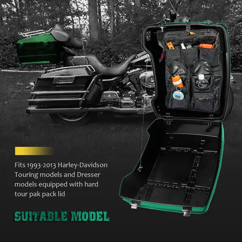 Miniatura 8 de Mofun Tour Pack - Organizador de tapa para alforjas, bolsa de almacenamiento de equipaje compatible con Harley Touring FLT FLH 1999-2013