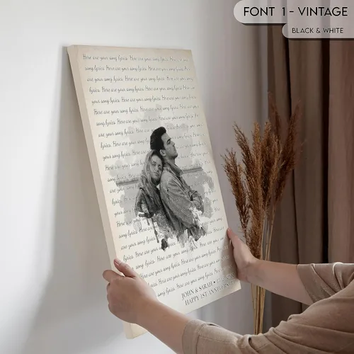 Miniatura 5 de SANTANNA Letras de música personalizadas, impresiones artísticas para decoración de pared (amor clásico y aniversario de canción favorita)