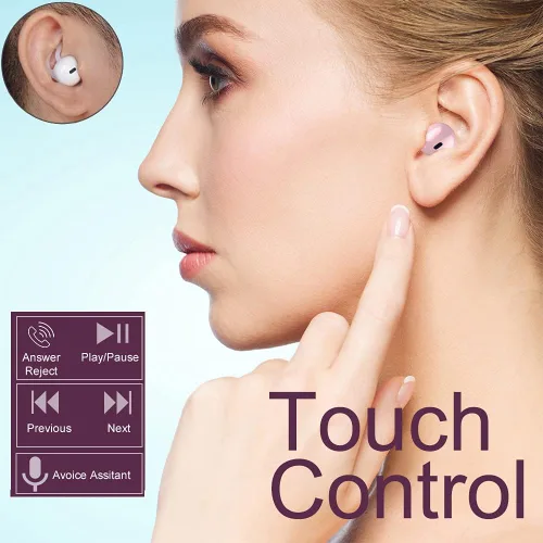 Miniatura 7 de Mini Sleep Auriculares Bluetooth Tiny Auriculares True Wireless Auriculares con funda de carga Manos libres para iPhone y teléfonos Android (negro)