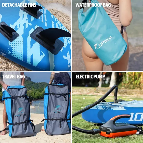 Miniatura 3 de UPWELL Tabla de Paddle Inflable de 10'6"/11'/11'6", Stand Up Paddleboard para Jóvenes y Adultos, Diseño Estable, Accesorios Premium de SUP, Mochila