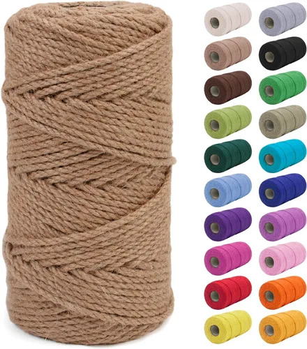 Miniatura 10 de JeogYong - Cuerda de yute de 3 mm, 99,9 m, cuerda natural gruesa para jardín, ideal para manualidades, exterior, jardinería, envoltorios de regalo