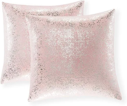Miniatura 72 de Xinrjojo Juego de 2 almohadas brillantes en negro y dorado, almohadas suaves y brillantes decorativas, juego de fundas de almohada cuadradas negras