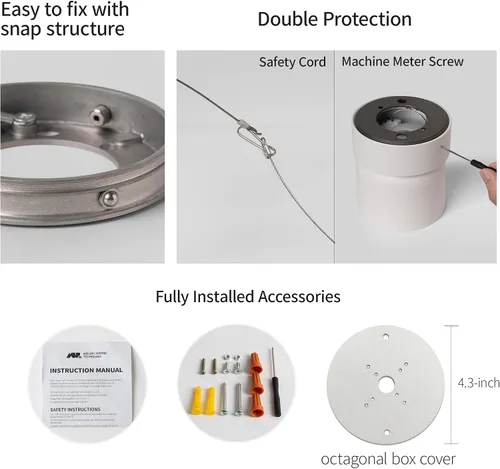 Miniatura 5 de Aisilan Luz LED de Techo Blanca para Interiores 9W Luminaria Montada en Superficie con Foco Giratorio de 360°, Regulable Blanco Cálido 3000K CRI 97+