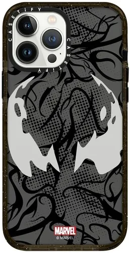Miniatura 12 de CASETiFY Impact - Funda para iPhone 13 [Spider-Man Co-Lab / protección contra caídas de 6.6 pies] - Máscara Venom - Negro transparente