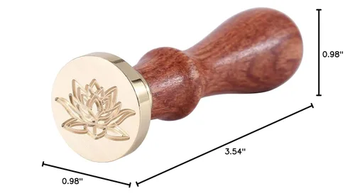 Miniatura 8 de Yoption Sello de cera de flor de loto, sello de planta vintage para invitaciones de boda, sobres de embalaje de regalo