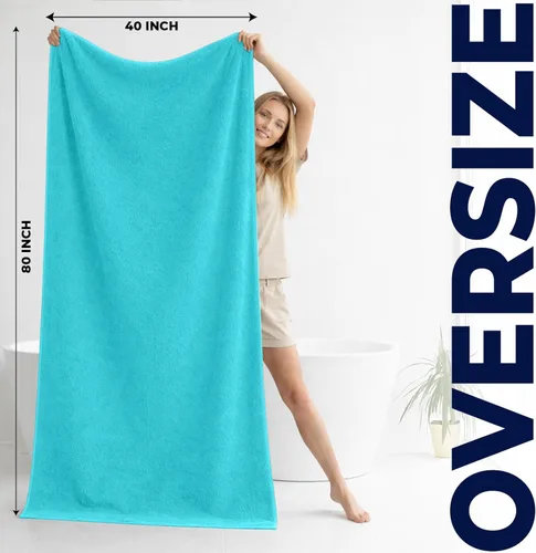 Miniatura 60 de DAN RIVER Paquete de 2 sábanas de baño de 35x70 pulgadas, sábanas de baño jumbo acanaladas para adultos, toallas grandes gruesas y absorbentes