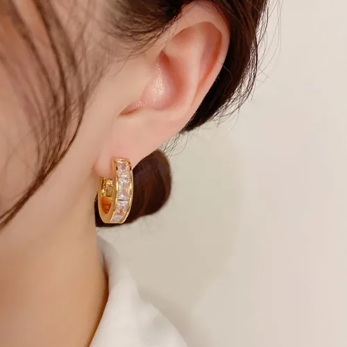 Miniatura 5 de 14K Gold Plated Pearl Drop Dangle Earrings Huggie Small Hoop Hypoallergenic Earrings for Women