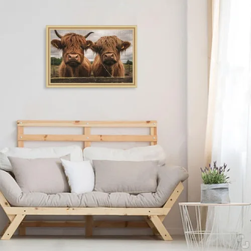 Miniatura 6 de Rompecabezas de 500 piezas para adultos, divertidas vacas escocesas de ganado de las tierras altas, rompecabezas de 500 piezas encajan