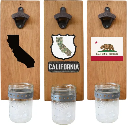 Miniatura 18 de Abrebotellas de cerveza de Massachusetts – Abridor de botellas hecho a mano montado en la pared con tapa – Regalo de cerveza para él o ella
