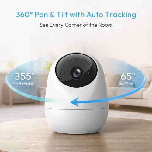 Miniatura 2 de Rraycom - Cámara interior 5G y 2.4G, cámara de seguridad de 2K con inclinación panorámica para monitor de bebé con detección de llanto, cámara