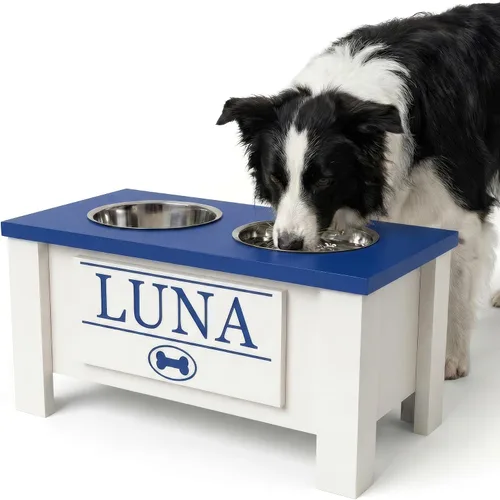 Miniatura 65 de GrooveThis Woodshop Soporte Personalizado de Cuenco Elevado para Perros de Tamaño Grande, Mediano, Pequeño y Extra Pequeño - Cuencos de Acero Negro