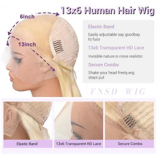 Miniatura 3 de Peluca de cabello humano rubio de 30 pulgadas de 13 x 6 pulgadas, peluca frontal de encaje HD 613, peluca de cabello humano de densidad 220, pelucas