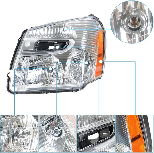 Miniatura 2 de WFLNHB Conjunto de faros delanteros 15888058 15888059 Reemplazo para Equinox 2005-2009 Par de faros delanteros de proyector lado izquierdo y derecho