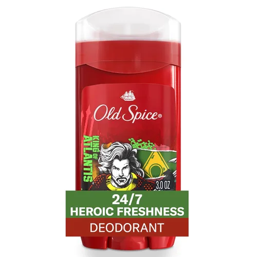 Old Spice Desodorante sin aluminio para hombres, frescura 24/7, protección de larga duración, huele a héroe, Aquaman, aroma fresco de océano y