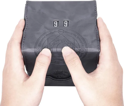 Miniatura 4 de Zoopin - Caja de cuero con contador de vida giratorio integrado, color negro para MTG, Yugioh, Pokeman, TES Legacy, Munchkins CCG Decks y también