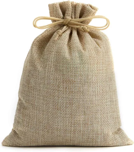 Miniatura 8 de Tendwarm 20 bolsas de regalo de arpillera de 7.8 x 11.8 pulgadas con cordón, bolsa de joyería de lino para recuerdos de fiesta de boda